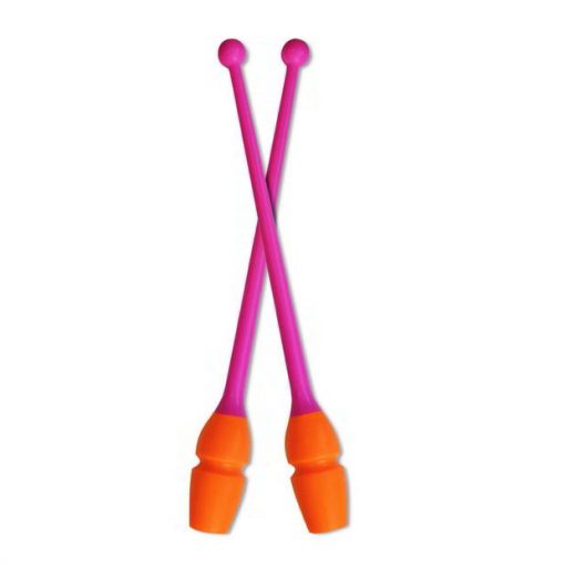 Gimnastikos kuokelės Pastorelli - Bicolor Clubs Masha Junior - 40,5 cm pink - orange 7009