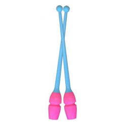 Gimnastikos kuokelės Pastorelli - Bicolor Clubs Masha Junior - 40,5 cm pink - sky blue 7009