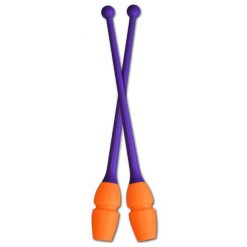 Gimnastikos kuokelės Pastorelli - Bicolor Clubs Masha Junior - 40,5 cm violet-orange