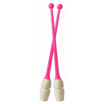 Gimnastikos kuokelės Pastorelli - Bicolor Clubs Masha Junior - 40,5 cm white pink